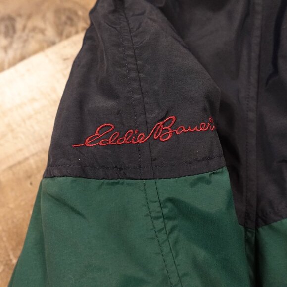 Eddie Bauer Goose Down Jacket Men’s L Green/Navy Vintage 90s Outdoor - Picture 4 of 13